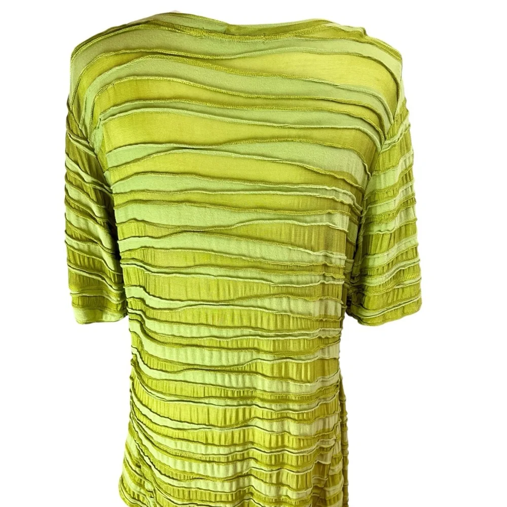 CUT LOOSE Olive Green Tunic Top Shirt Sz L Asymmetrical Short Sleeve‎ Lagenlook - Picture 8 of 16